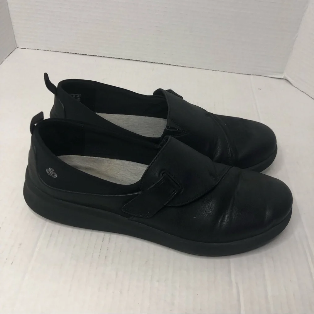 Clarks Loafers Womens Size 9.5 Cloud Steppers Black Slip On Comfort Shoes